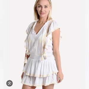 COOL CHANGE QUINN TUNIC FRINGE Ruffle Dress White Size XS